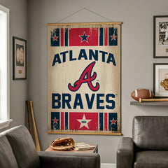 Atlanta Braves, Canvas Wall Tapestry, Large, 54x36, MLB, Home