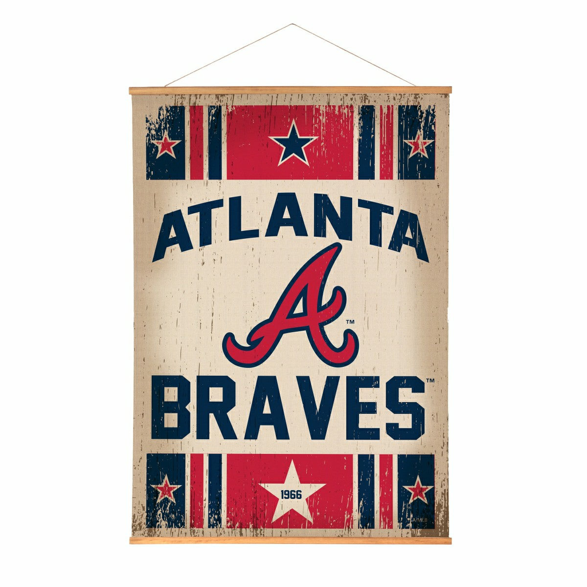 Atlanta Braves, Canvas Wall Tapestry, Large, 54x36, MLB, Home