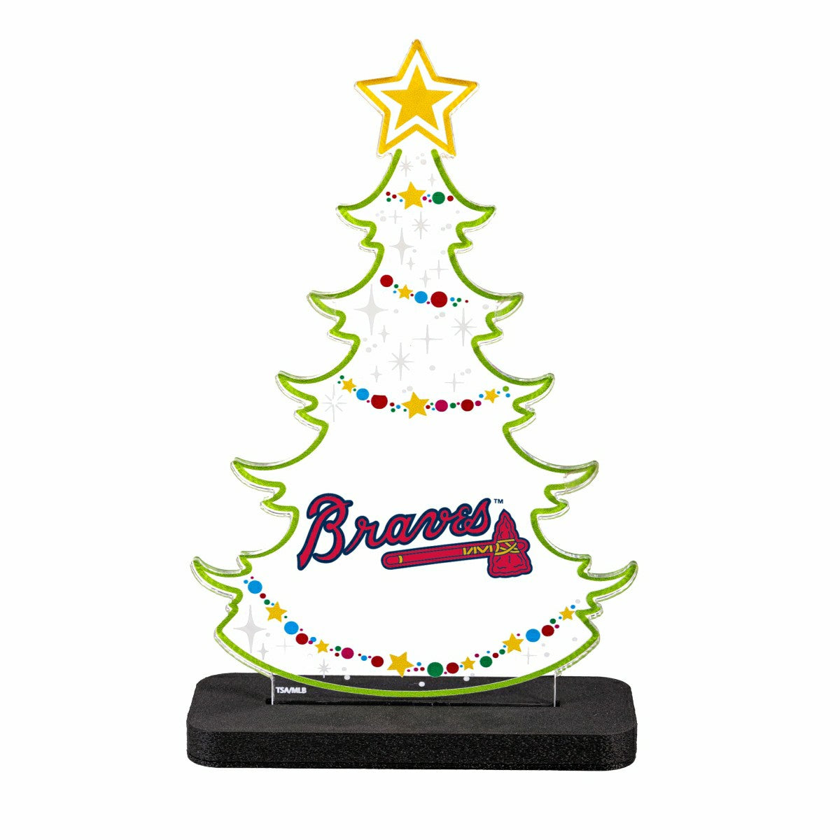 Atlanta Braves Baseball Holiday Tree Desklite LED Decor, MLB, Home