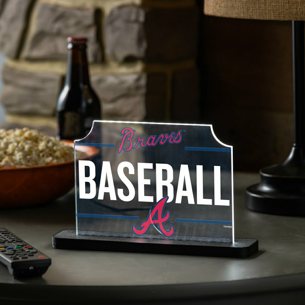 Atlanta Braves Baseball Rectangle Desklite LED Decor, MLB, Home