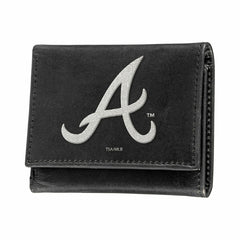Atlanta Braves Black Tri-Fold Embroidered Wallet w/ RFID Blocking, MLB, Home
