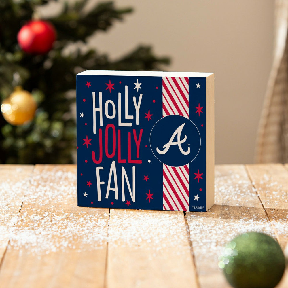 Atlanta Braves Block, Holiday, 6x6, MLB, Home