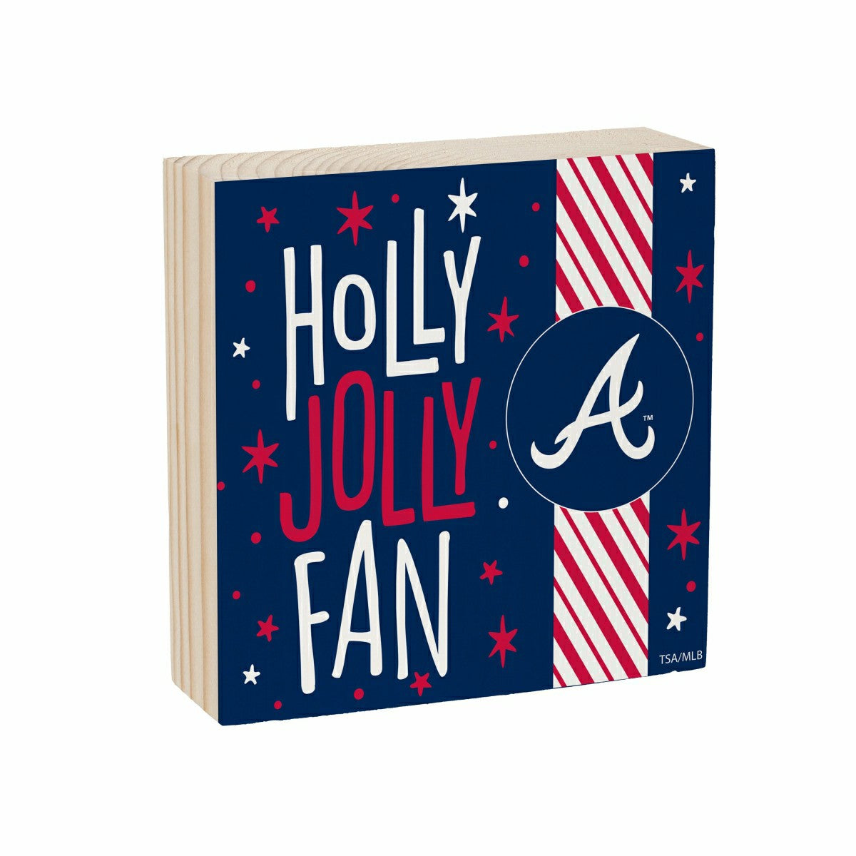 Atlanta Braves Block, Holiday, 6x6, MLB, Home