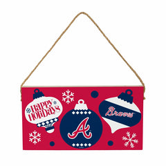 Atlanta Braves Holiday Wood Wall Sign, 6x11, MLB, Home