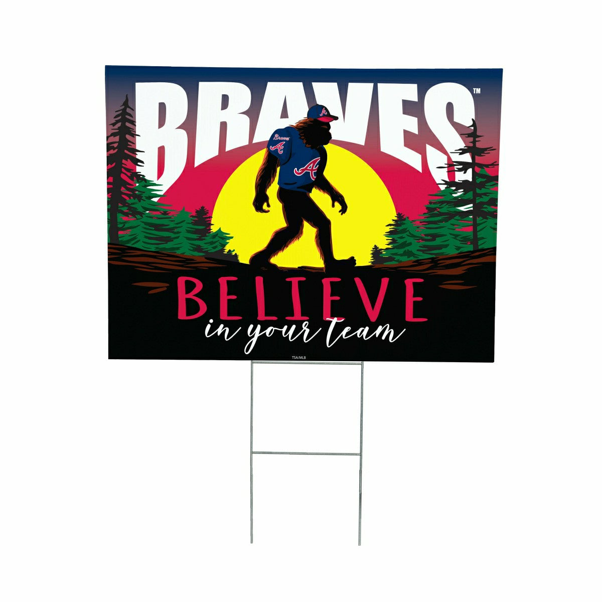 Atlanta Braves Yard Sign, Bigfoot, MLB, Home