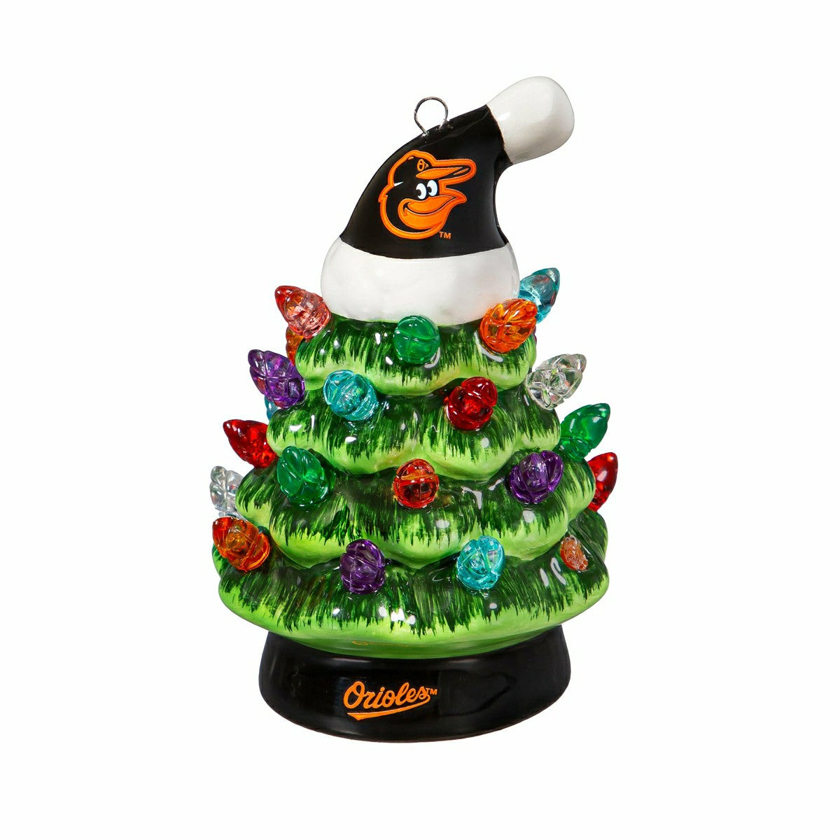 Baltimore Orioles 4" Mini LED Tabletop Christmas Tree, Set of 2, MLB, Home