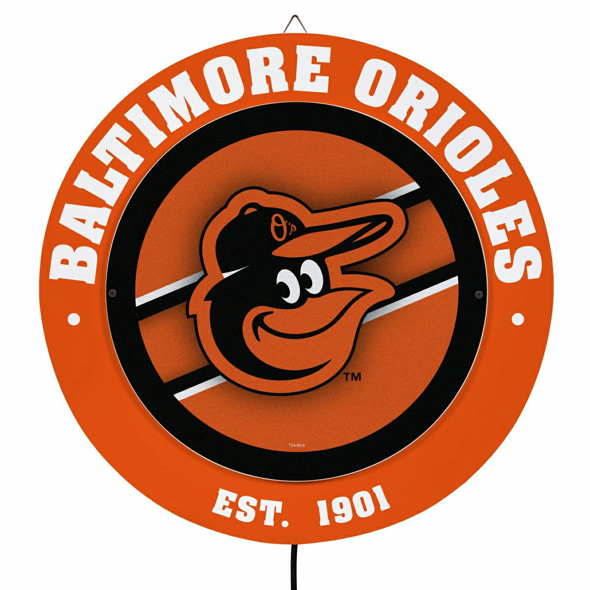 Baltimore Orioles, Metal Lite, Round, MLB