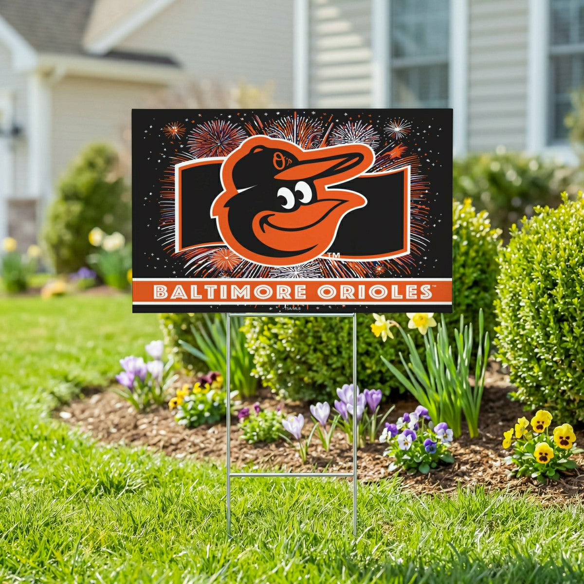 Baltimore Orioles Yard Sign, Patriotic, MLB, Home