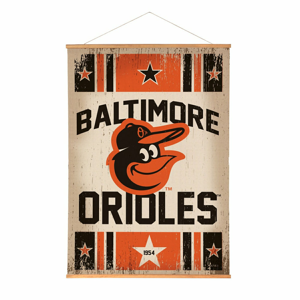 Baltimore Orioles, Canvas Wall Tapestry, Large, 54x36, MLB, Home