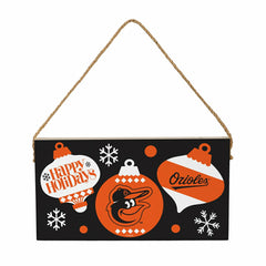 Baltimore Orioles Holiday Wood Wall Sign, 6x11, MLB, Home