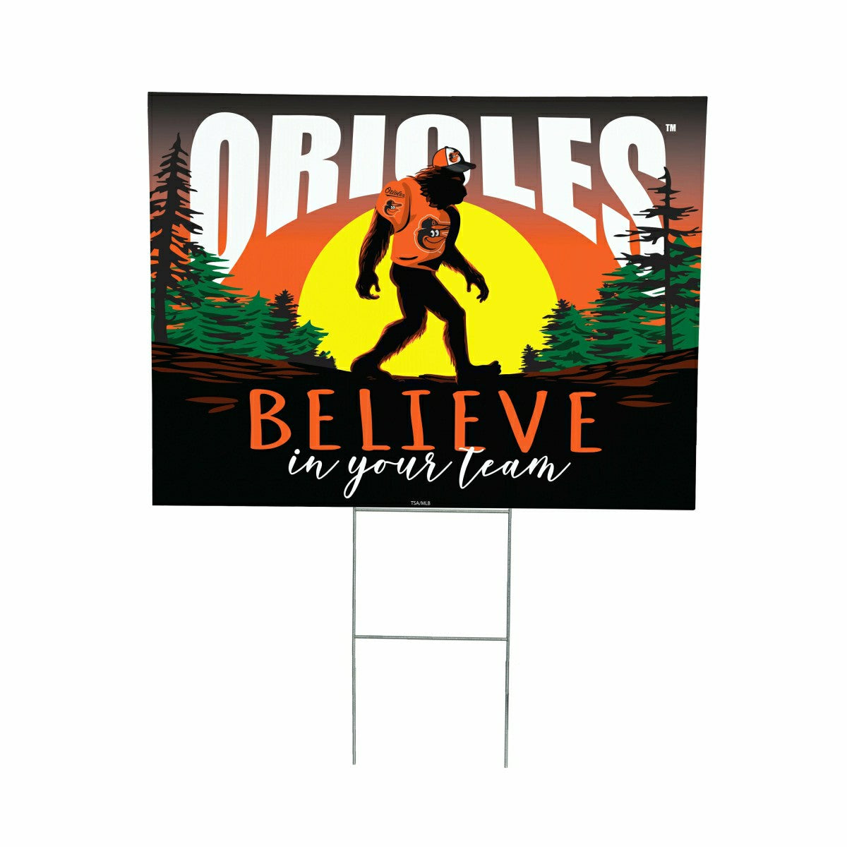 Baltimore Orioles Yard Sign, Bigfoot, MLB, Home