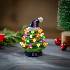 Boston Red Sox 4" Mini LED Tabletop Christmas Tree, Set of 2, MLB, Home