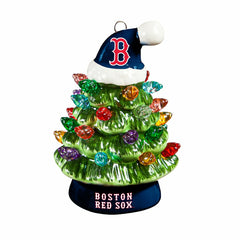 Boston Red Sox 4" Mini LED Tabletop Christmas Tree, Set of 2, MLB, Home