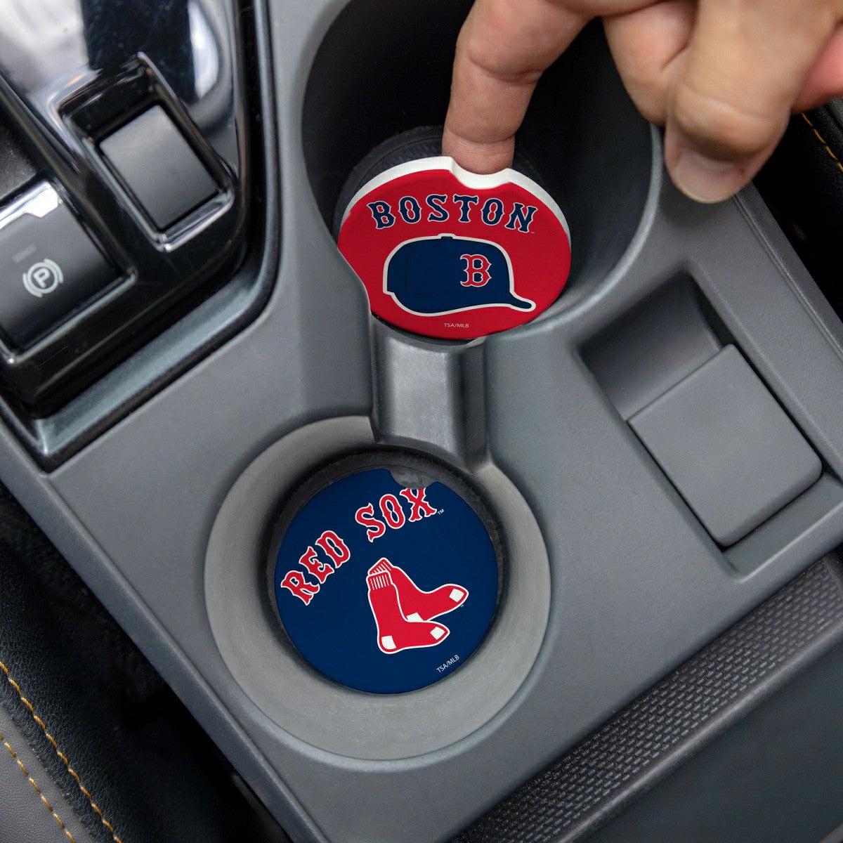 Boston Red Sox Car Coaster Set, 2pc, MLB, Home