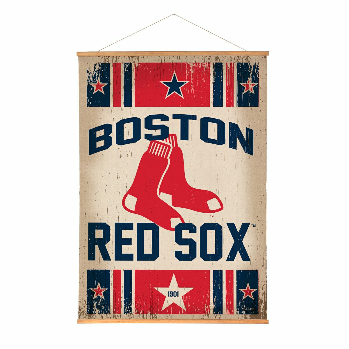 Boston Red Sox, Canvas Wall Tapestry, Large, 54x36, MLB, Home