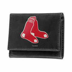 Boston Red Sox Black Tri-Fold Embroidered Wallet w/ RFID Blocking, MLB, Home