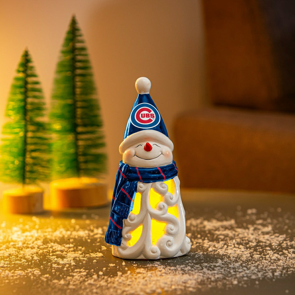 Chicago Cubs Snowman LED Statuary, 8", MLB, Home