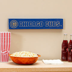 Chicago Cubs Engraved Wood Sign, 3.5" x 18", MLB, Home