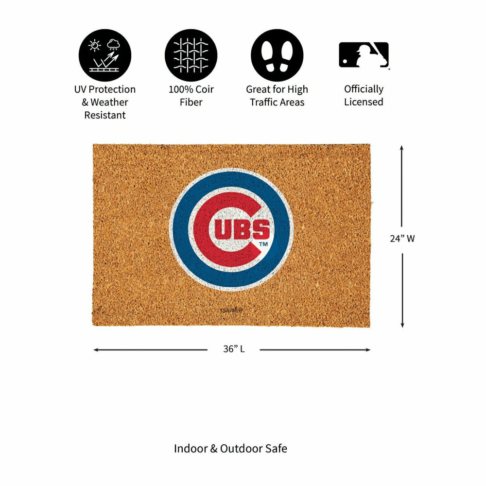 Chicago Cubs Large Full Color Coir Mat, 36"x24", MLB