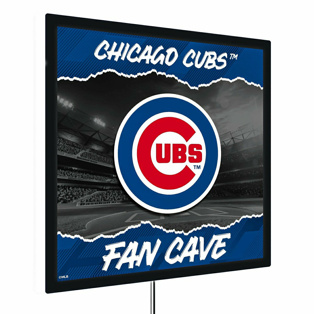 Chicago Cubs 23"H x 23"L LED Wall Decor, Edgelite, Square, MLB, Home