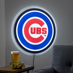 Chicago Cubs LED Wall Decor, Glazelite, Logo, MLB, Home