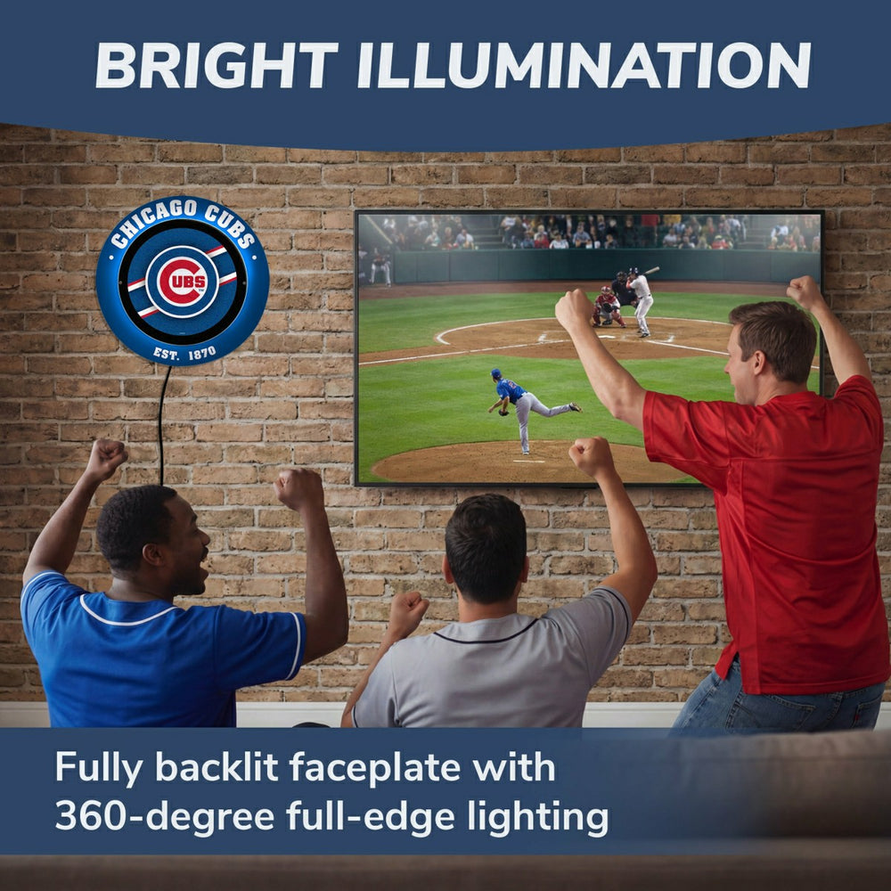 Chicago Cubs, Metal Lite, Round, MLB