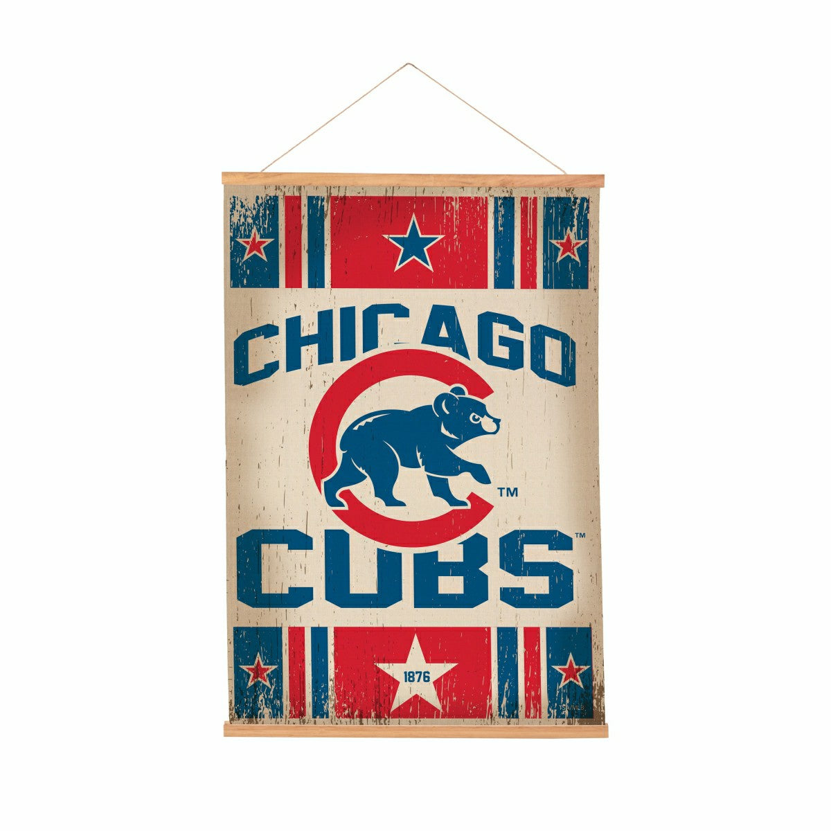 Chicago Cubs, Canvas Wall Tapestry, Medium, 36x24, MLB, Home