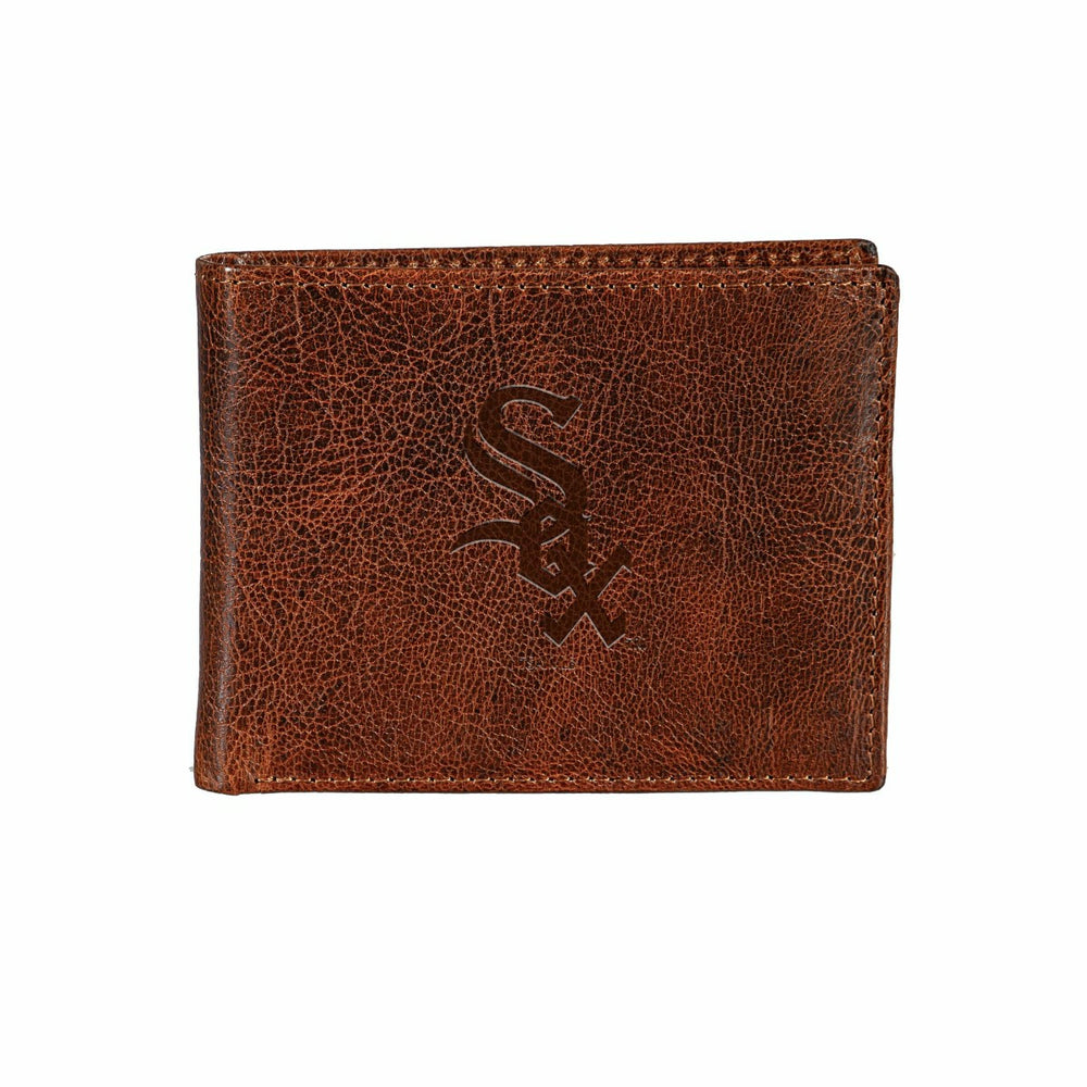 Chicago White Sox, Embossed 100% Genuine Tumbled Leather Passcase Bi-F, MLB, Home