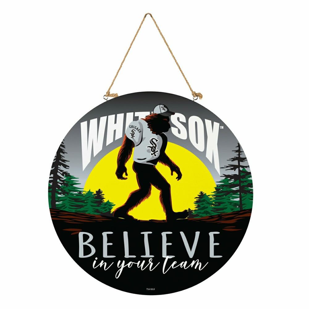 Chicago White Sox Bigfoot Round Door Décor with Hanging Rope, 18x18, MLB, Home