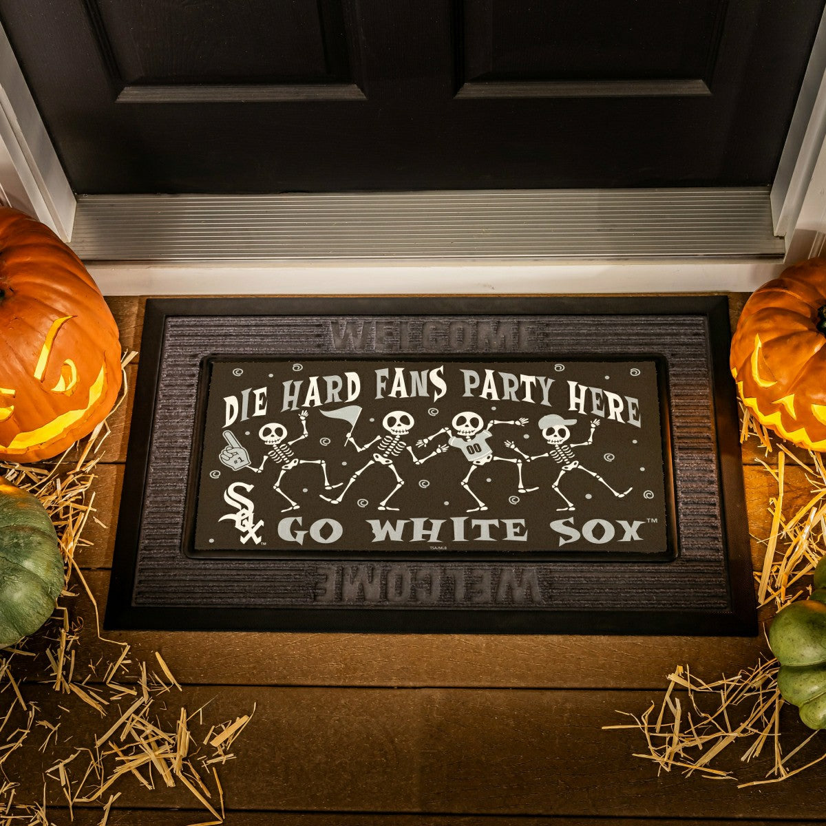 Chicago White Sox Flocked Coir Halloween Sassafras Switch Mat, 22"x10", MLB