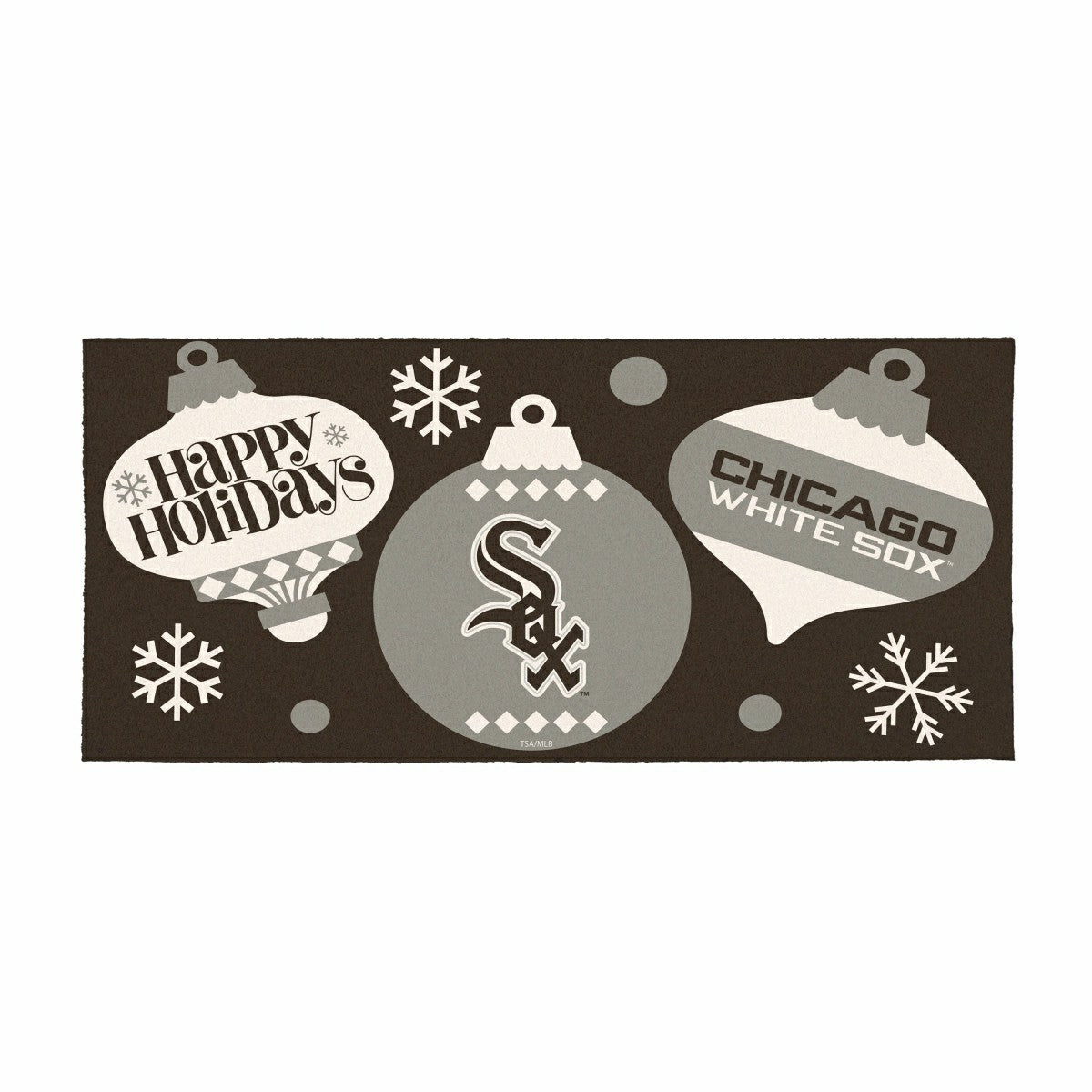 Chicago White Sox Holiday Flocked Coir Sassafras Switch Mat, 22"x10", MLB