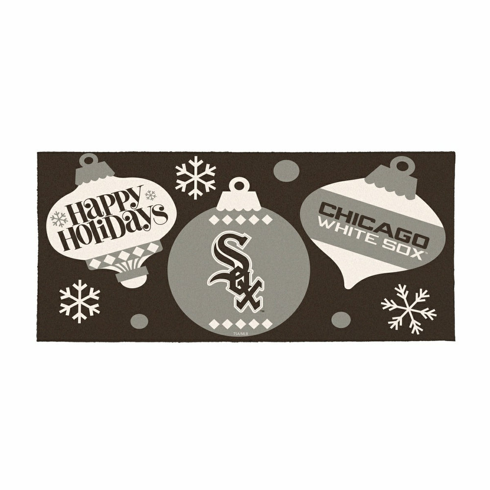 Chicago White Sox Holiday Flocked Coir Sassafras Switch Mat, 22"x10", MLB