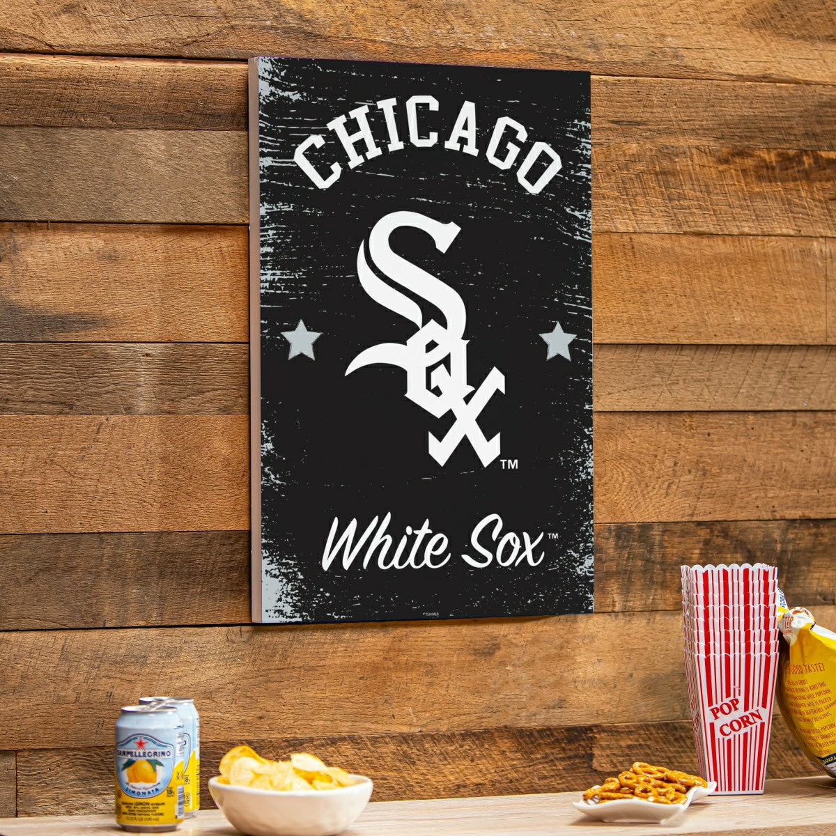 Chicago White Sox Wood Wall Sign, 16x24, MLB, Home