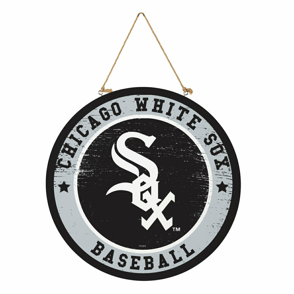Chicago White Sox Round Door Décor with Hanging Rope, 18x18, MLB, Home