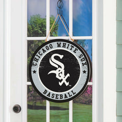 Chicago White Sox Round Door Décor with Hanging Rope, 18x18, MLB, Home