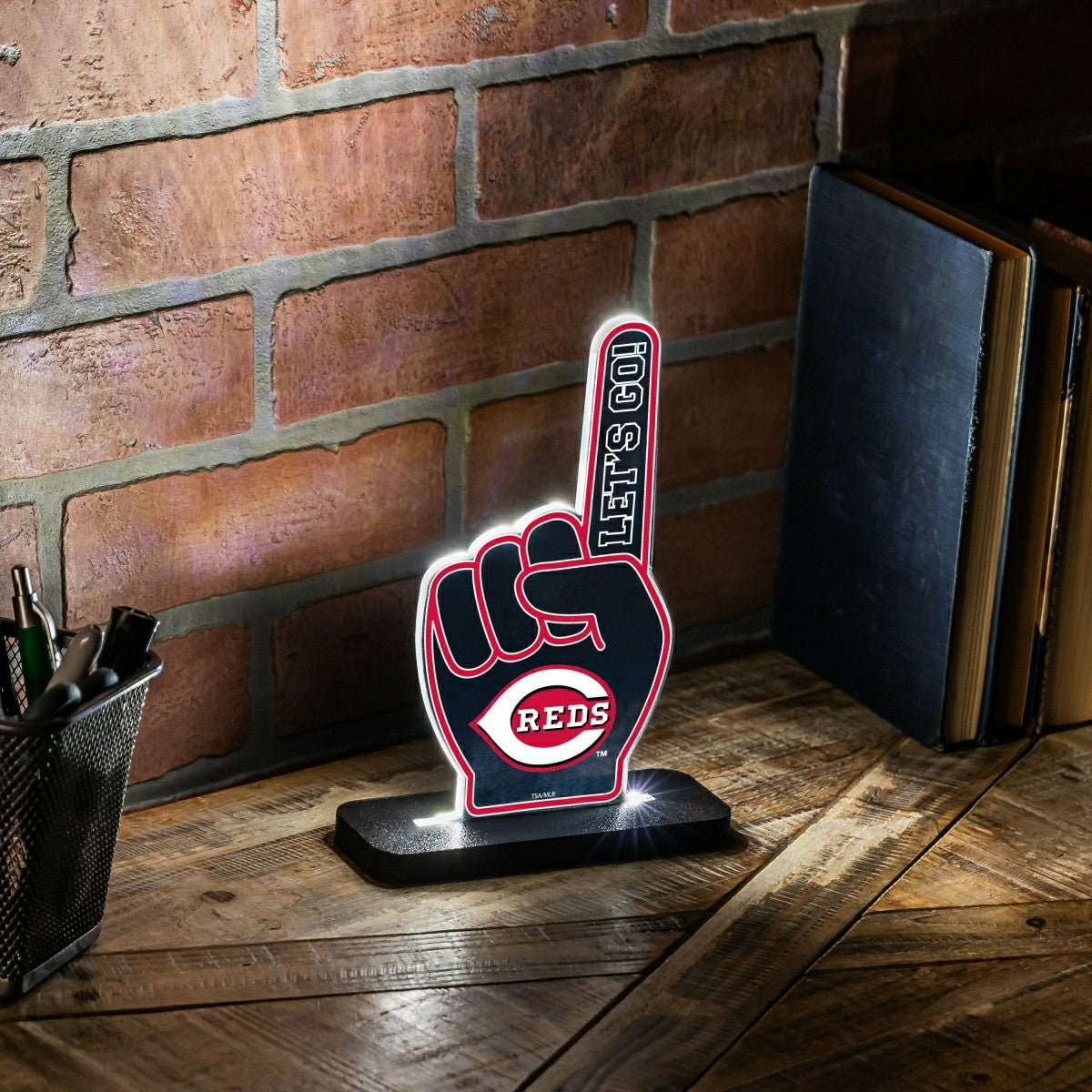 Cincinnati Reds Baseball Foam Finger Desklite LED Decor, MLB, Home