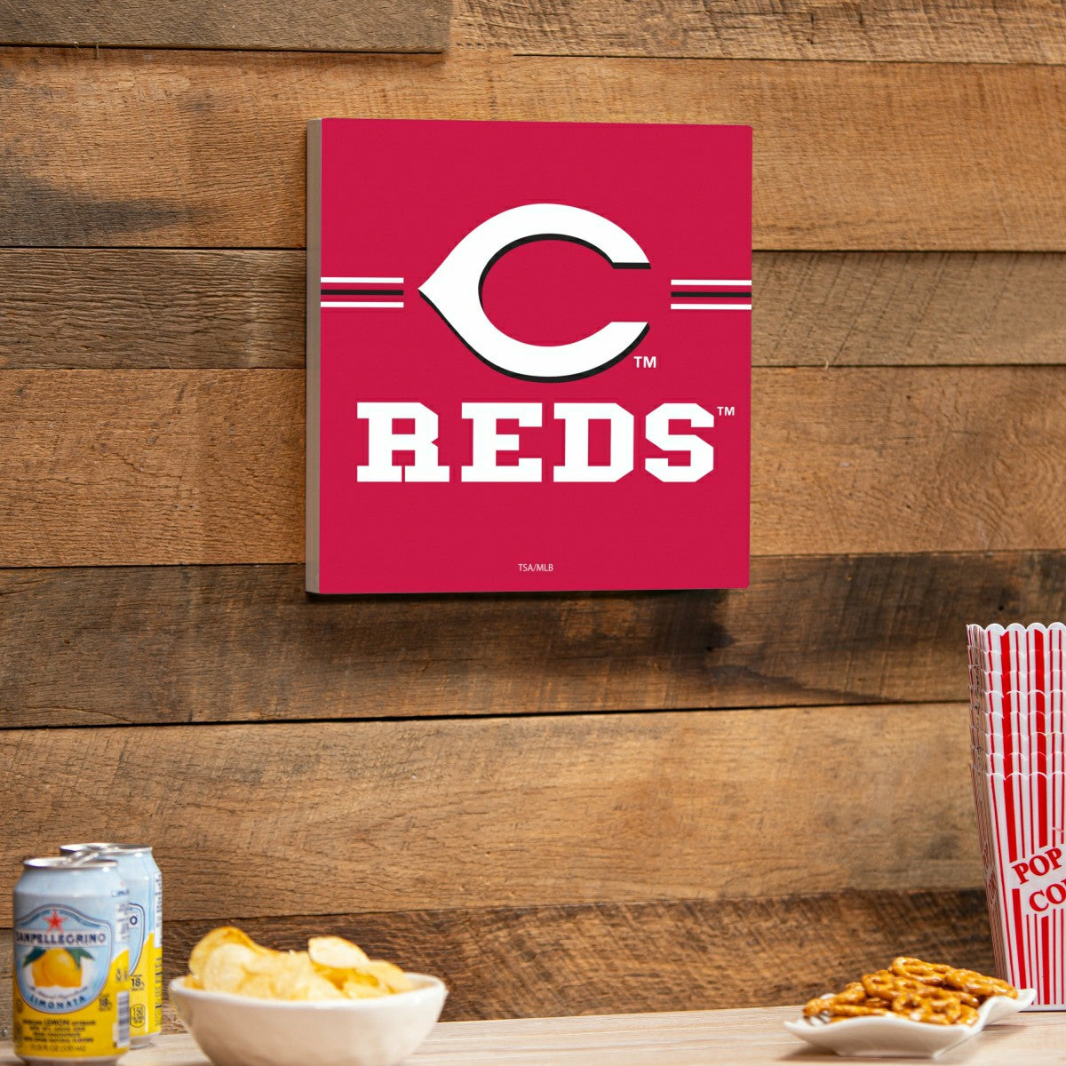 Cincinnati Reds Wood Wall Sign, 12x12, MLB, Home