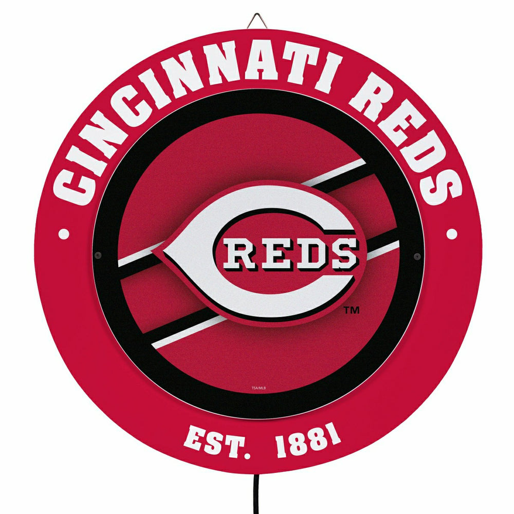 Cincinnati Reds, Metal Lite, Round, MLB