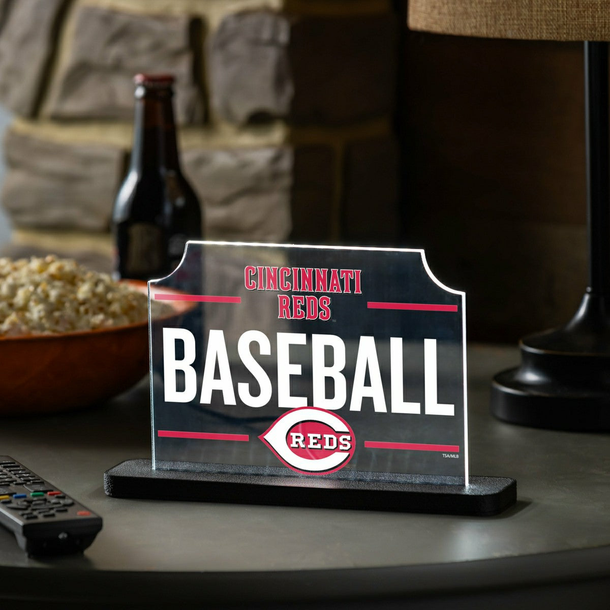 Cincinnati Reds Baseball Rectangle Desklite LED Decor, MLB, Home