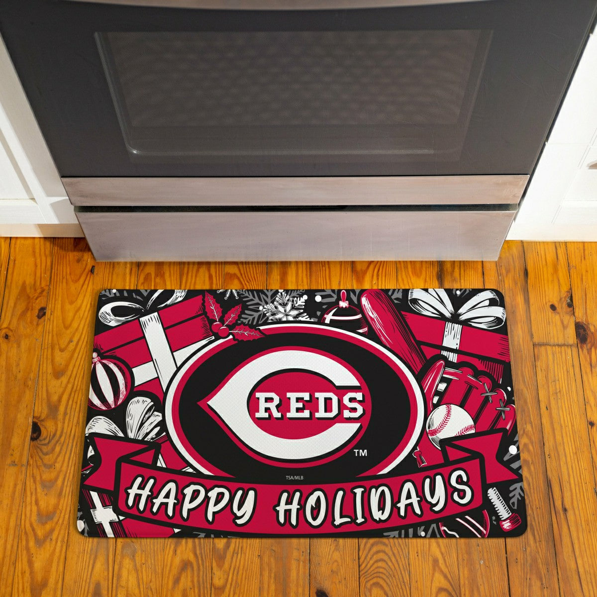 Cincinnati Reds Holiday PVC Mat, 28"x16", MLB
