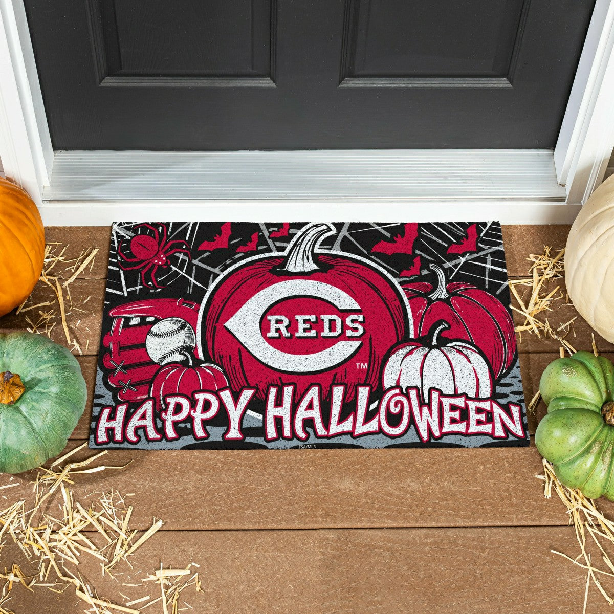 Cincinnati Reds Halloween PVC Mat, 28"x16", MLB