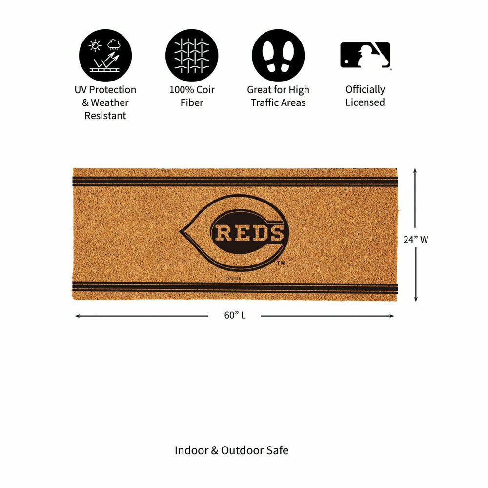 Cincinnati Reds Extra Large One Color Coir Mat, 60"x24", MLB