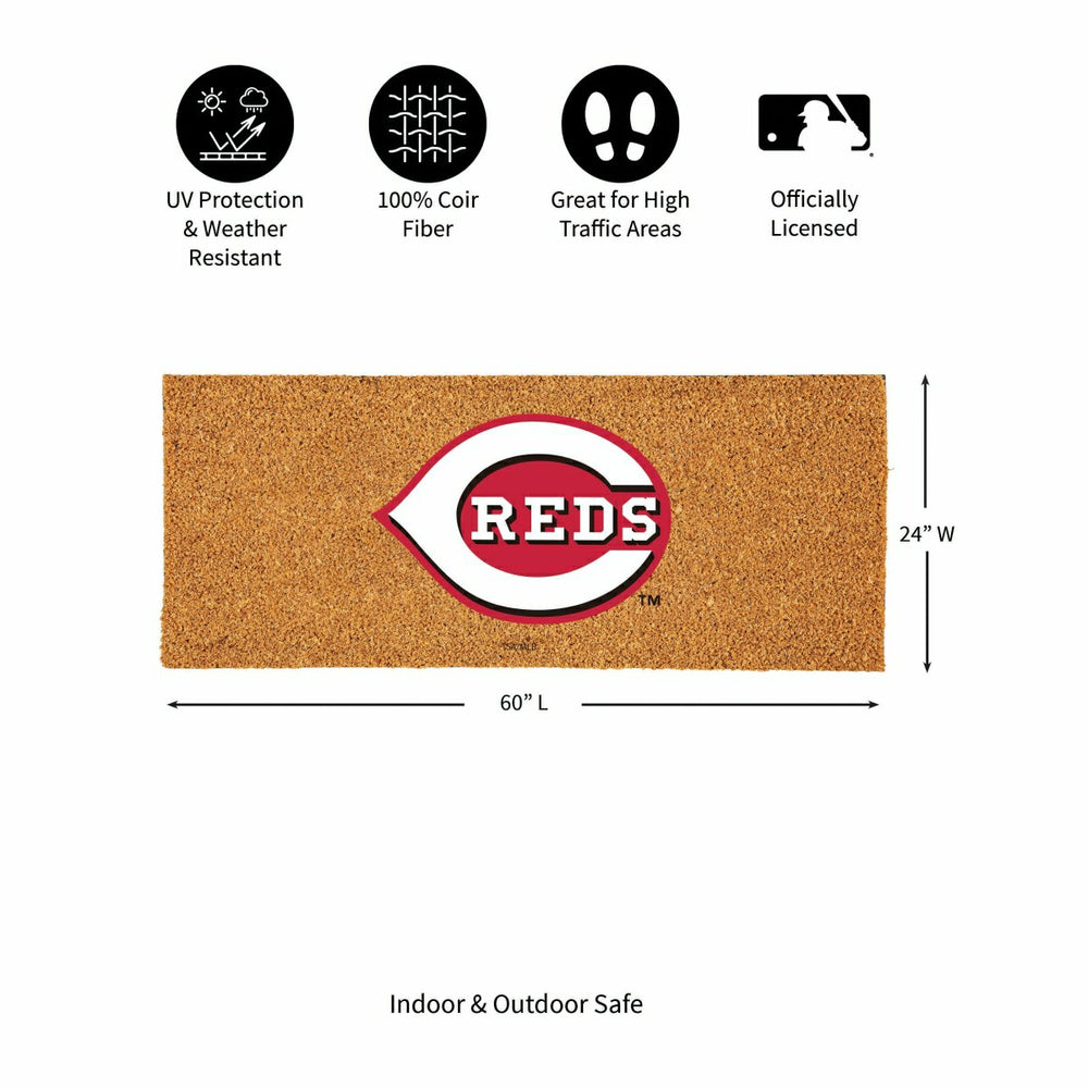 Cincinnati Reds Extra Large Full Color Coir Mat, 60"x24", MLB
