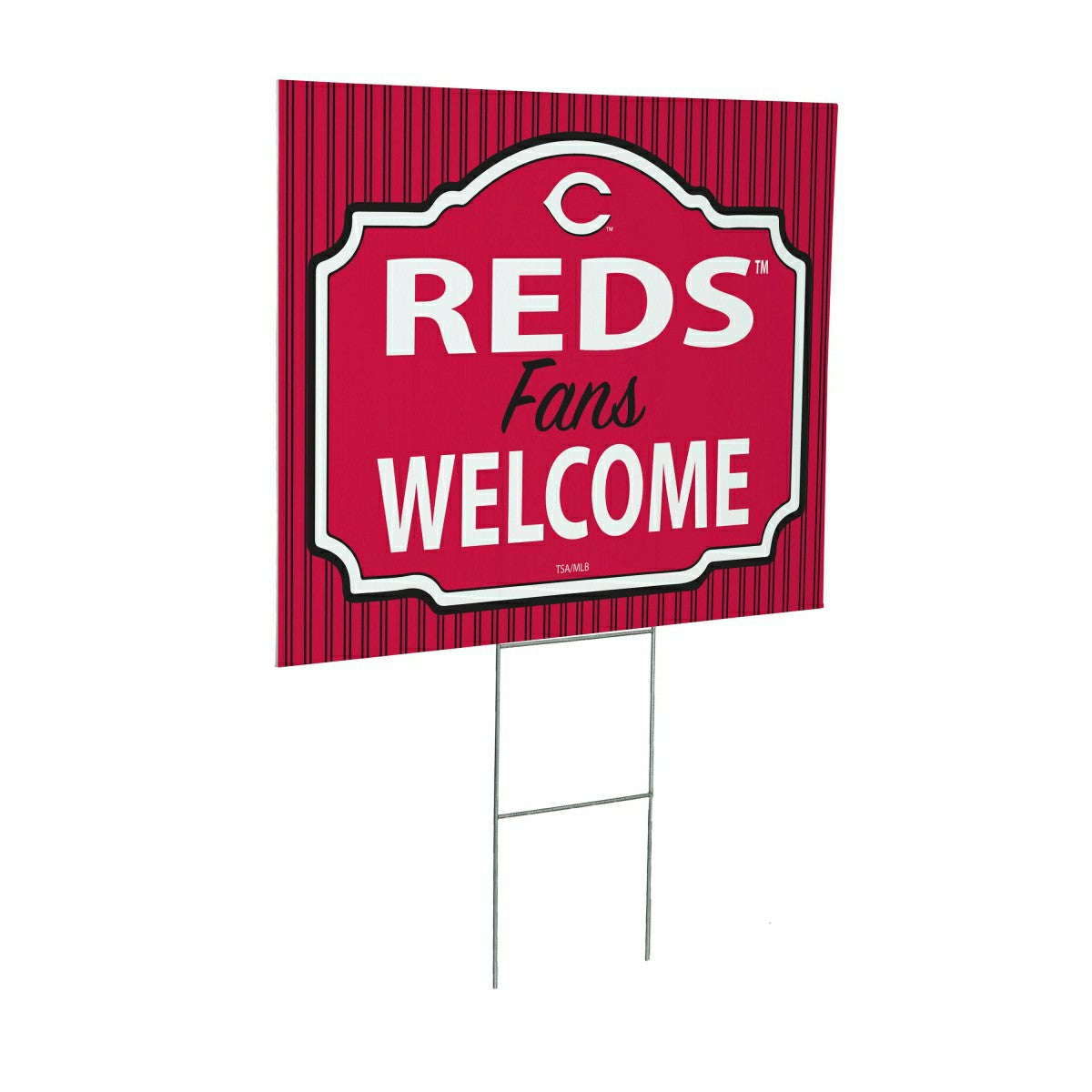 Cincinnati Reds Coroplast Yard Sign, "Fans Welcome", MLB, Home