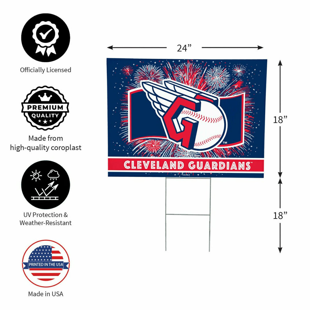 Cleveland Guardians Yard Sign, Patriotic, MLB, Home