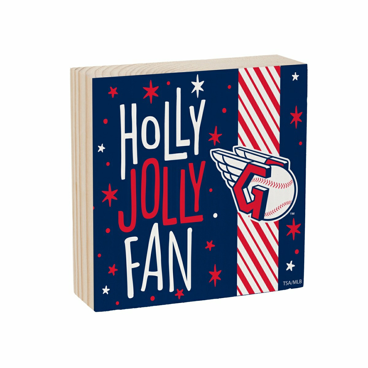 Cleveland Guardians Block, Holiday, 6x6, MLB, Home