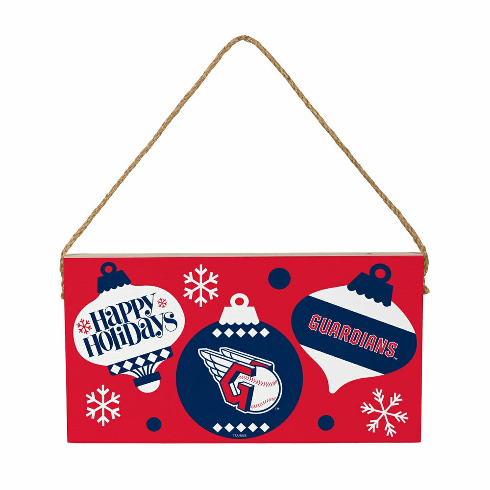 Cleveland Guardians Holiday Wood Wall Sign, 6x11, MLB, Home