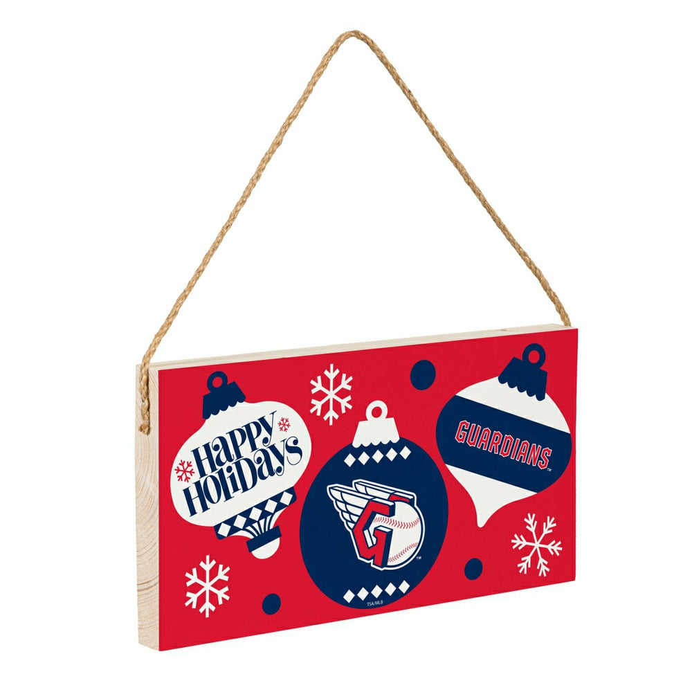 Cleveland Guardians Holiday Wood Wall Sign, 6x11, MLB, Home