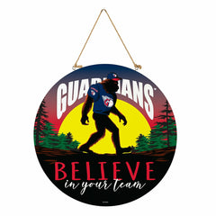 Cleveland Guardians Bigfoot Round Door Décor with Hanging Rope, 18x18, MLB, Home
