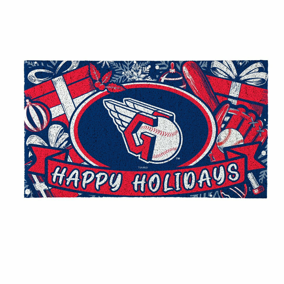 Cleveland Guardians Holiday PVC Mat, 28"x16", MLB